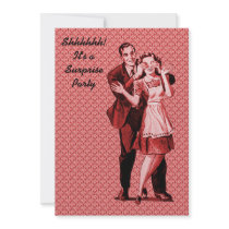 Retro Surprise Party Custom Invites