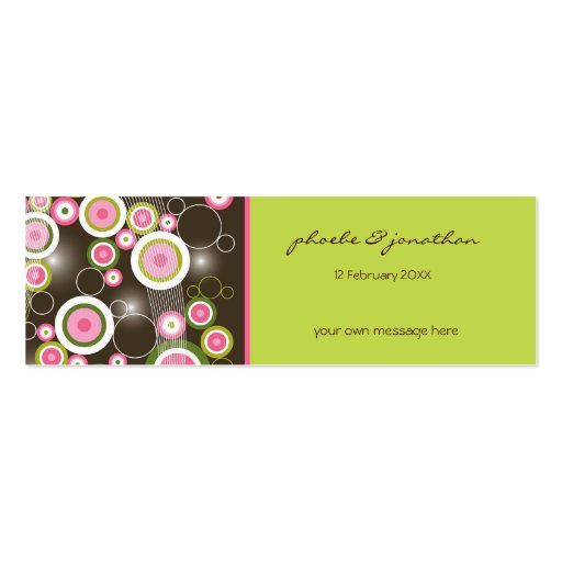 Retro Sweet Pink Circles Glow Thank You Gift Tag Business Cards