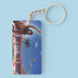 Retro Swimming Illustration Keychain key chains
