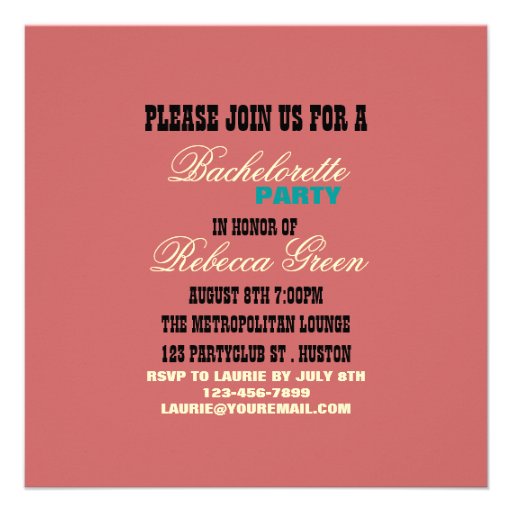 retro swimsuit pin up girl bachelorette party custom invite
