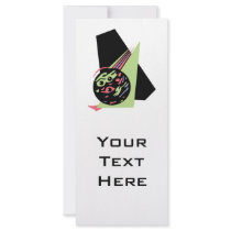 retro swirl bowling ball customized rack card