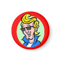 Retro Swoop Haired Guy magnets
