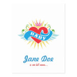 Retro Tattoo Baby Shower Invitations postcards