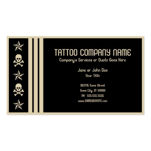 retro tattoo business cards (back side)