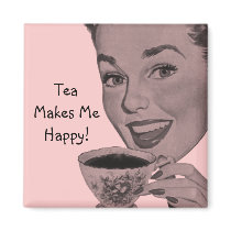 Retro Tea Fridge Magnets