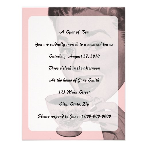 Retro Tea Party Custom Invitations