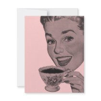 Retro Tea Party Custom Invitations