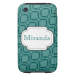 Retro Teal Green Pattern iPhone3G casemate cases