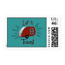 Retro Teardrop Camper Postage