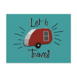 Retro Teardrop Camper Postcard