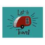 Retro Teardrop Camper Postcard