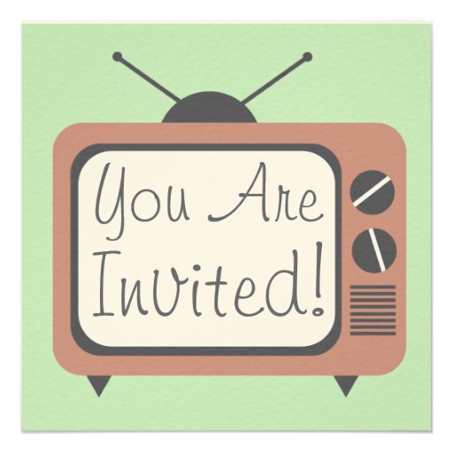 Retro Television Set Invitation