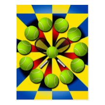 RETRO TENNIS DESIGN POSTCARD