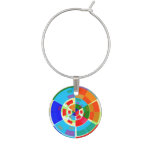 Retro Test Pattern Wine Charms