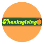 Retro Thanksgiving Decal Round Stickers