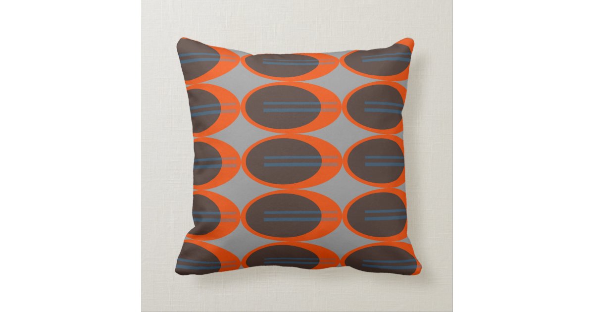 Retro Throw Pillows (Custom Background Color) Zazzle