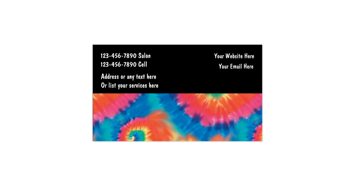 tie dye business cards
