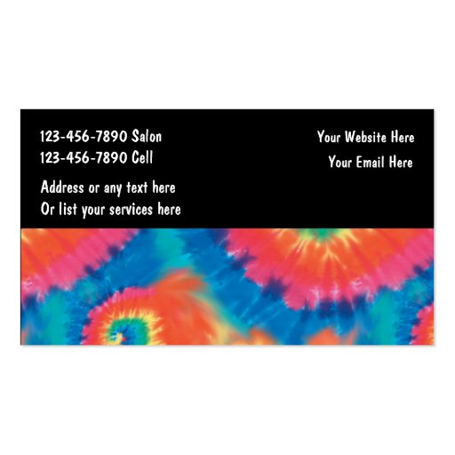Retro Tie Dye Business Cards (back side)