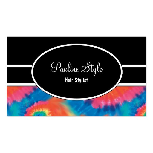 Retro Tie Dye Business Cards (front side)
