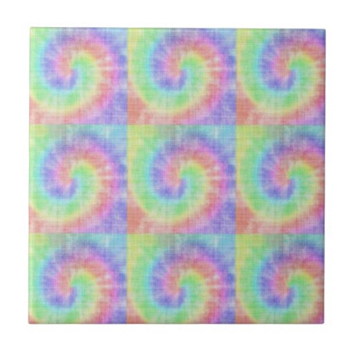 Retro Tie Dye Pastel Pattern Swirl Tiles from Zazzle.