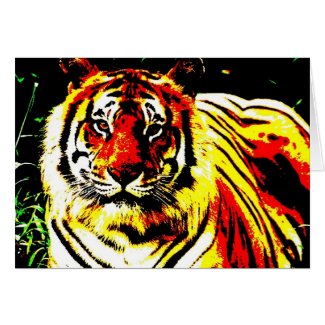 Retro Tiger Pop Art card