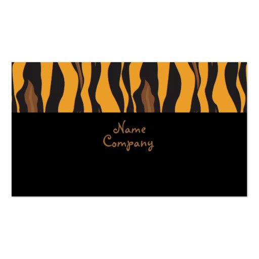Retro Tiger Skin pattern profile cards Business Card Templates (back side)