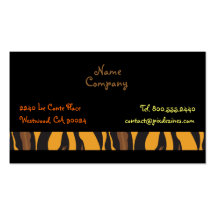 Retro Tiger Skin pattern profile cards Business Card Templates