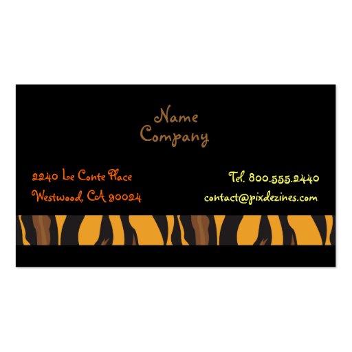 Retro Tiger Skin pattern profile cards Business Card Templates