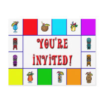 Retro Tiki Invite postcards