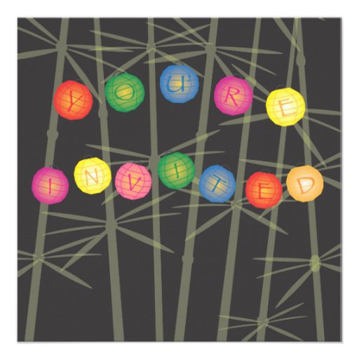 Retro Tiki party invitation with bamboo frame