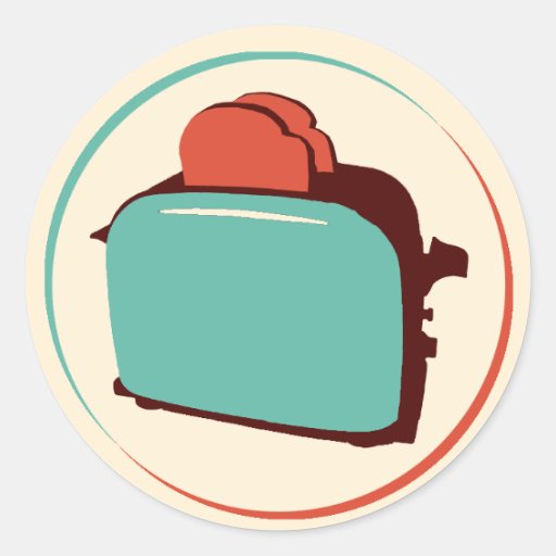 Retro Toaster stickers (sheet of 20) Zazzle
