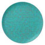 Retro Tourquoise With Lines Plate