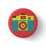Retro Toy Camera (Blue) Flair Button