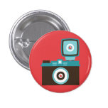 Retro Toy Camera (Brown / Blue) Flair Button buttons