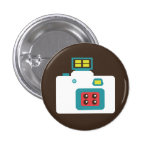 Retro Toy Camera (White / Blue) Flair Button buttons