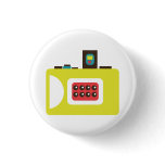 Retro Toy Camera (Yellow) Flair Button