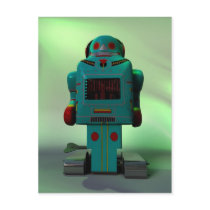Retro Toy Robot Postcard