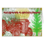 Retro Tractor Christmas Card