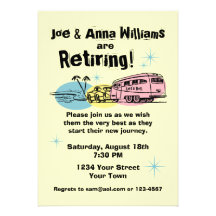 Retro Trailer Retirement Party Invitation