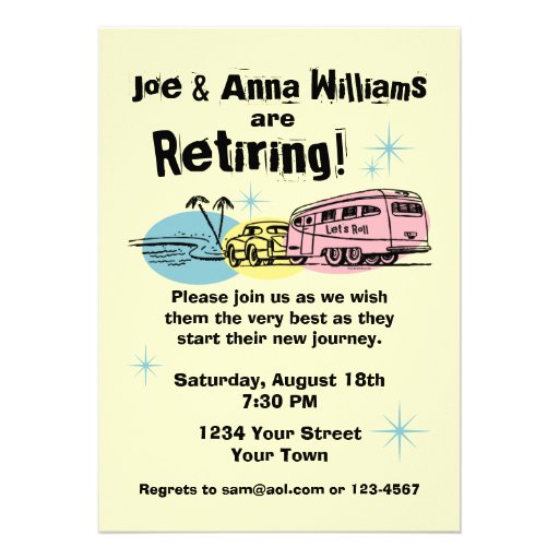 Retro Trailer Retirement Party Invitation