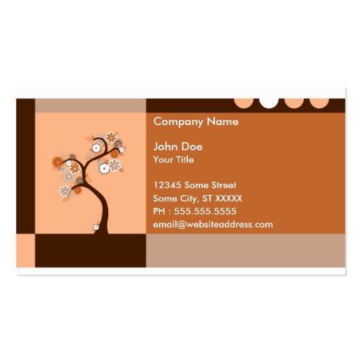 retro tree business card template (front side)
