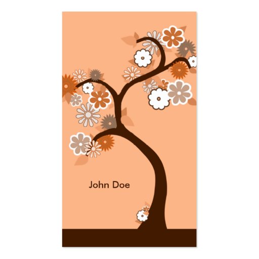 retro tree business card template (back side)
