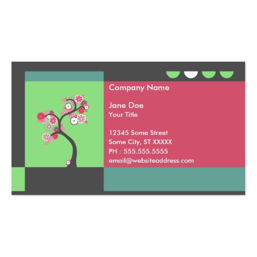retro tree business card templates (front side)