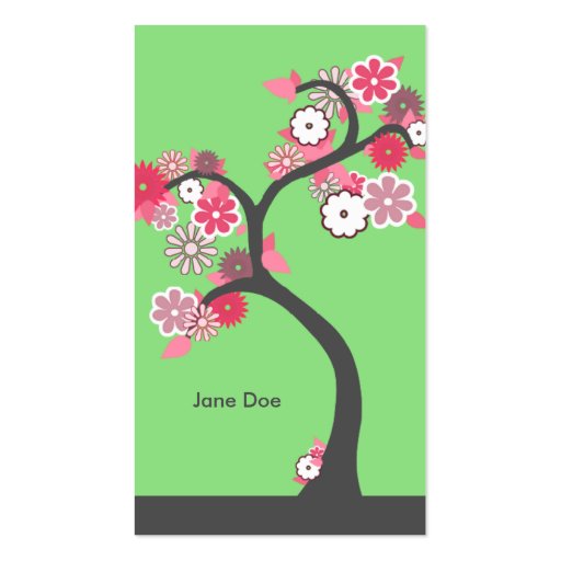 retro tree business card templates (back side)