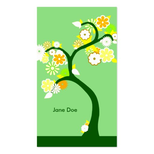 retro tree business card templates (back side)