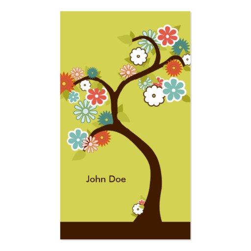 retro tree business card templates (back side)