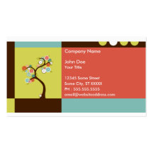 retro tree business cards
