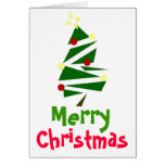 RETRO TREE CHRISTMAS GREETING CARD cards