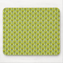 retro tree pattern - green mouse mat