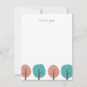 Retro Trees | Flat Thank You Note Cards